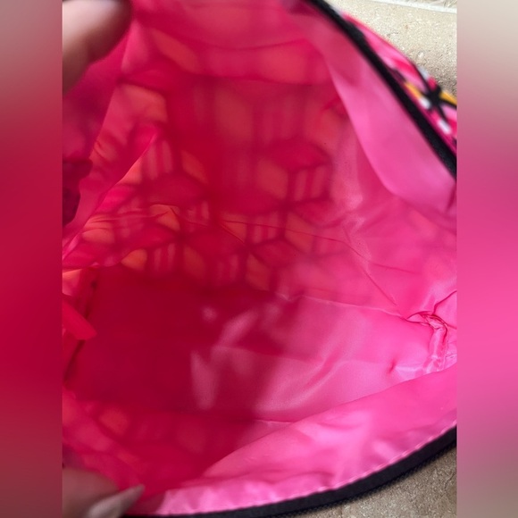 Clinique Cosmetic Travel Bag; Bright Pink, Black, Yellow, Zip Closure, NWOT - Picture 8 of 9